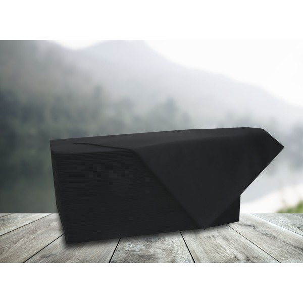 CZARNY 70x50cm Ręcznik fryzjerski jednorazowy z włókniny perforowanej  – 100 szt.
