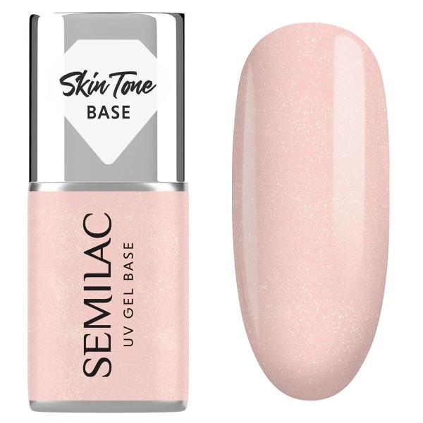 Glitter Peach Skin Tone Cover Base Semilac 7,2ml